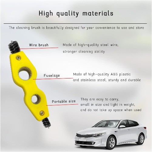 Car Battery Terminal Cleaning Brush, 4 in 1 Anti-Rust Size: 1 PCColor: Yellow