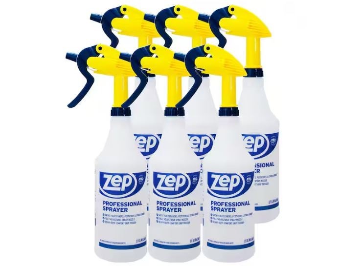 Zep Professional Spray Bottles 32oz (6-Pack) Heavy Duty Adjustable Nozzle