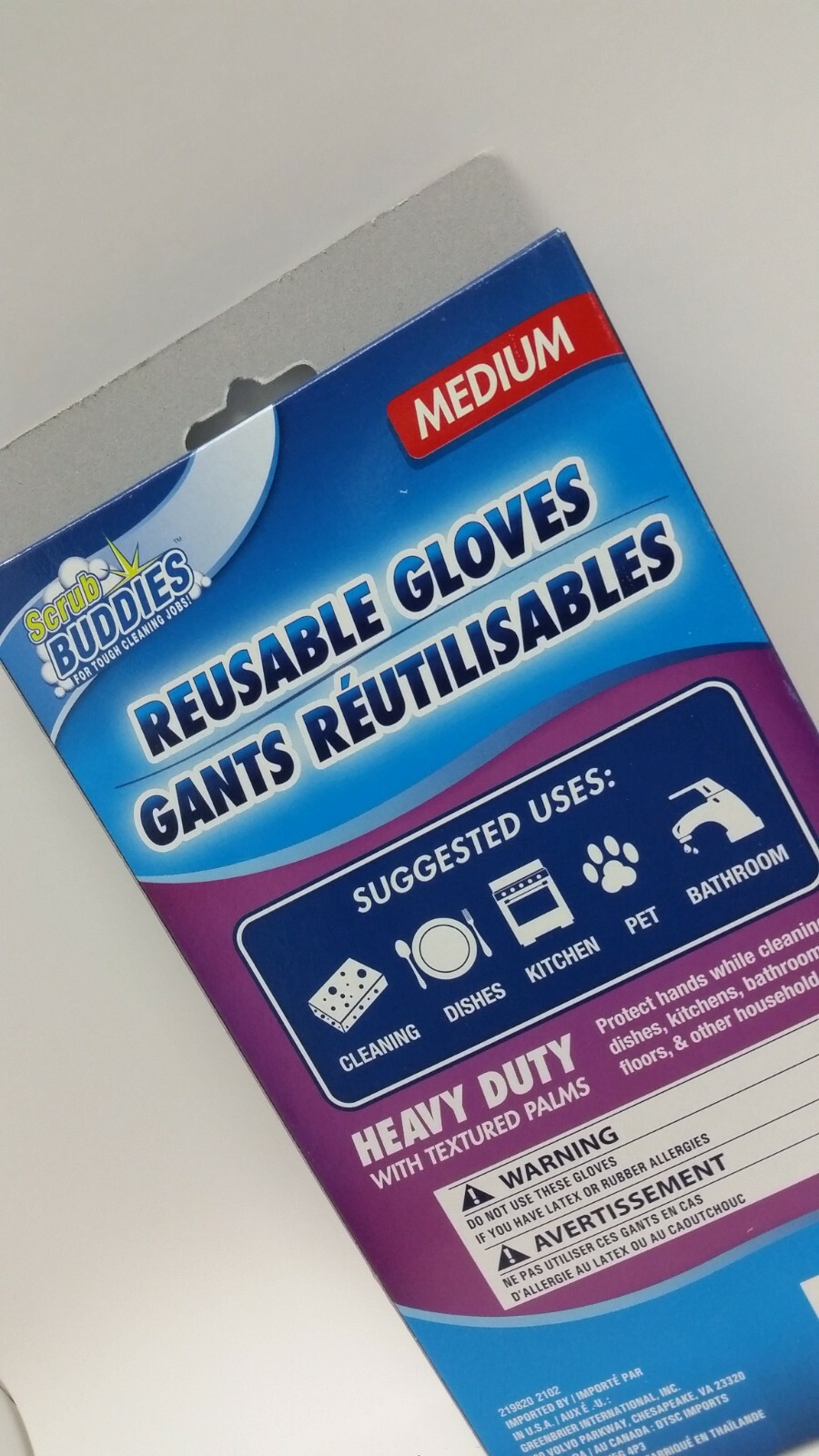 2 Pack SCRUB BUDDIES PINK HEAVY DUTY REUSABLE LATEX GLOVES SIZE MEDIUM 1Pair/Pk