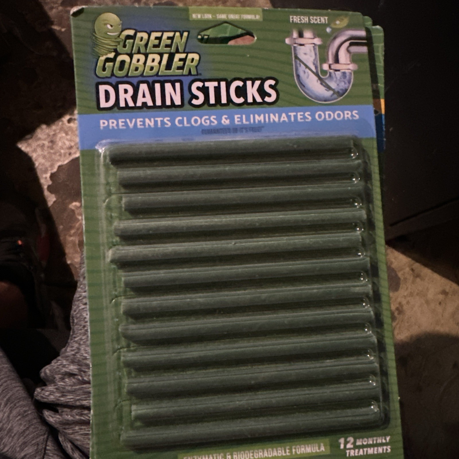 Green Gobbler Drain Cleaner and Deodorizer Sticks with Enzymes Maintain Drain