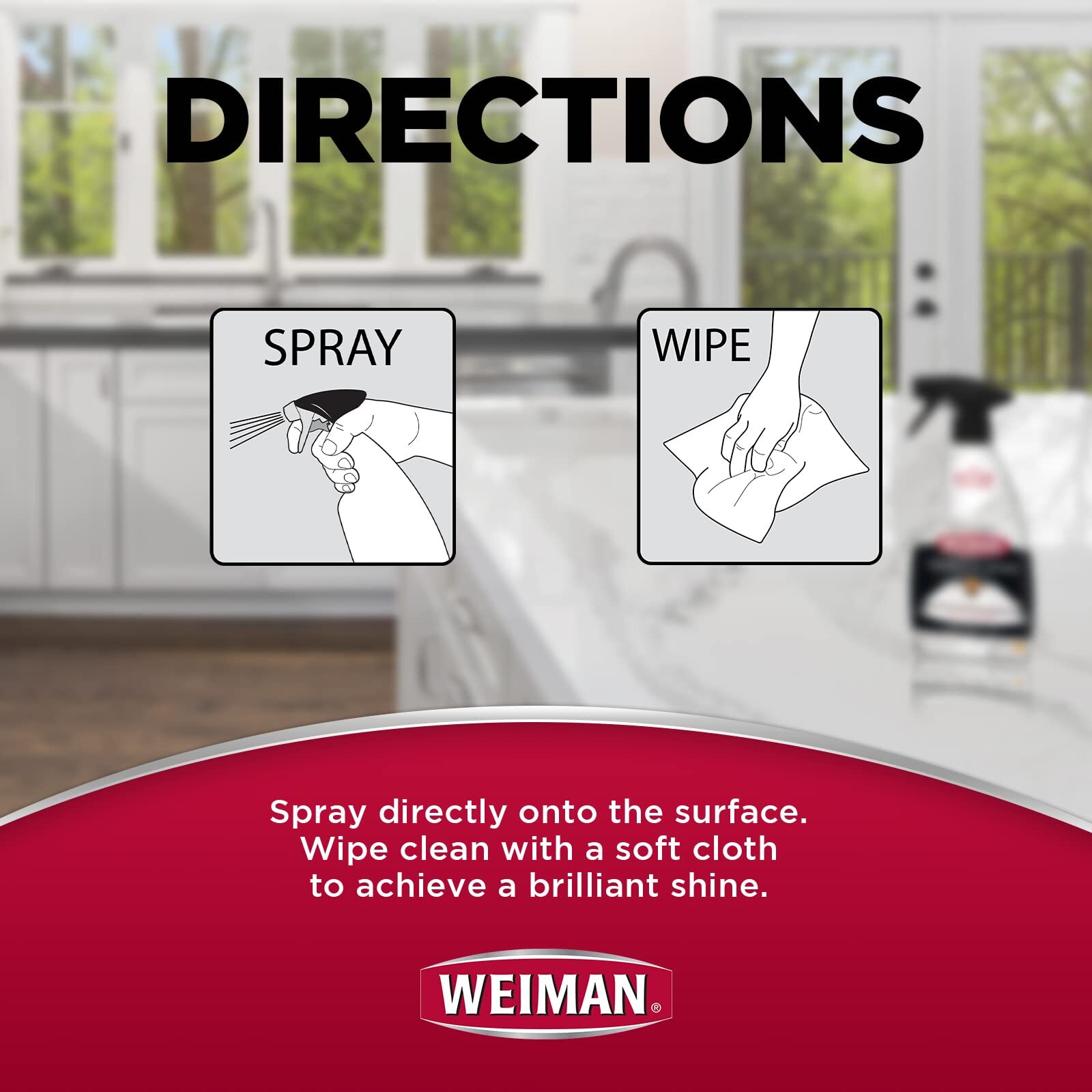 Weiman Quartz Clean and Shine Spray 16 Fl Oz Pack of 2 Citrus Scent