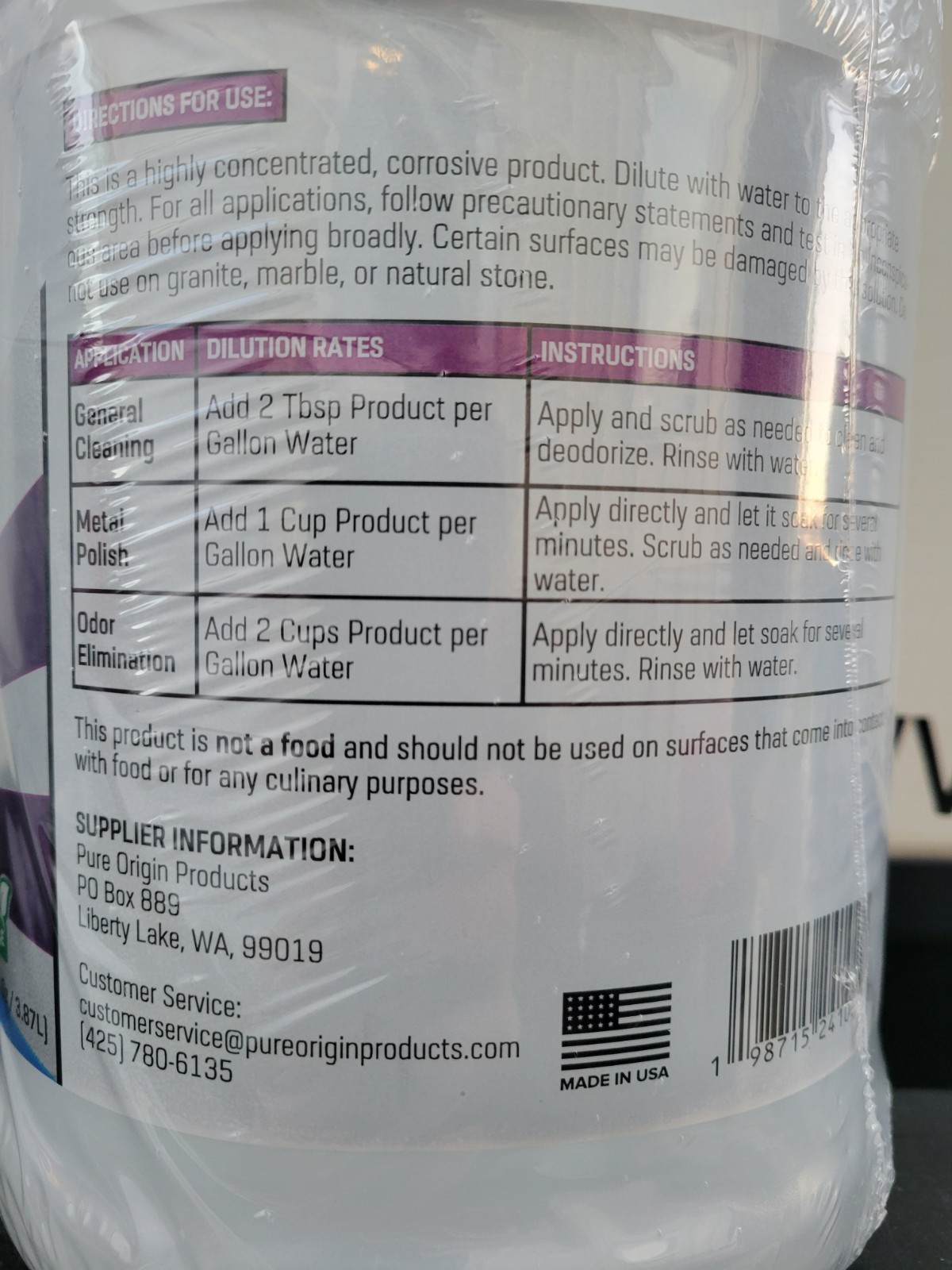 2(Two)Simply Vinegar Hi- Performance Vinegar 49% Concentrat. 10x Stronger Galons