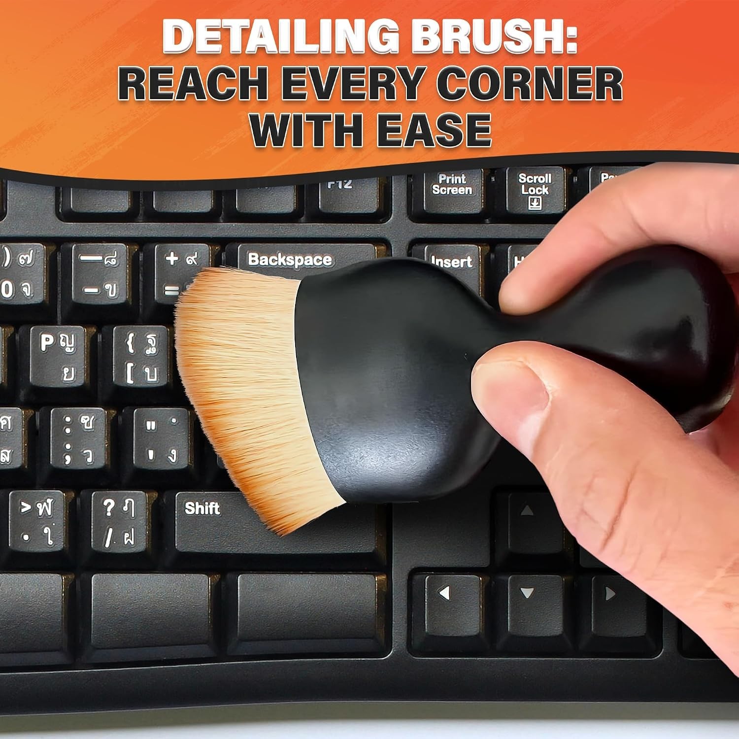 3Pcs Auto Detailing Brushes Set – 2.29″ x 3.98″ Interior with Curved Soft Nyl…
