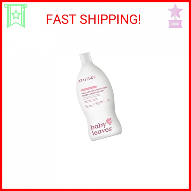 ATTITUDE Baby Dish Soap and Bottle Cleaner, EWG Verified Dishwashing Liquid, No