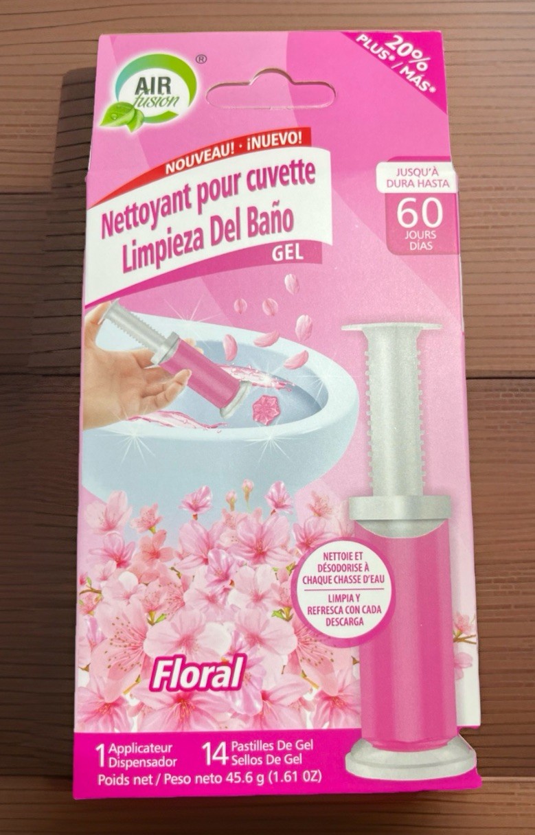 Lot Of 2 – Toilet Cleaner Gel – Odor Remover- Dispenser + 14 Gel Stamps FLORAL