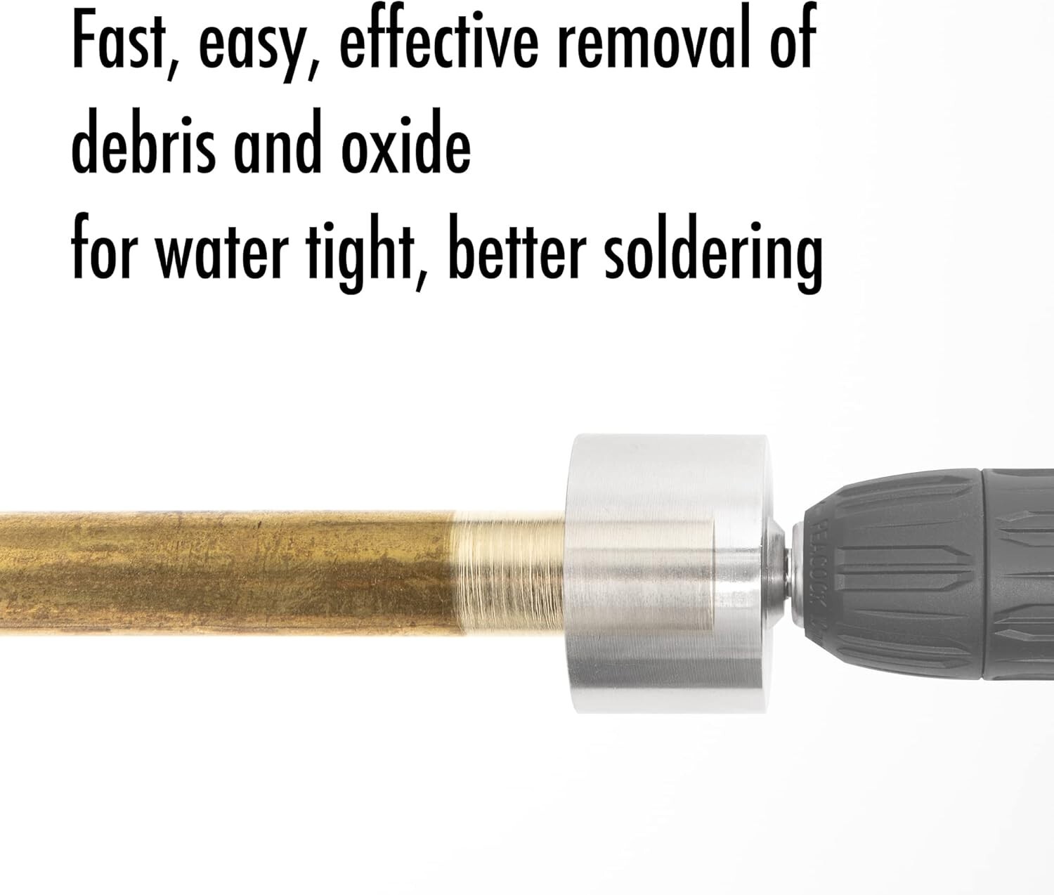 Full-Metal Copper Pipe Cleaner, Tube Cleaning Brush for Drill with Replaceabl…