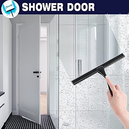 10-Inch Matte Black Shower Squeegee Stainless Steel