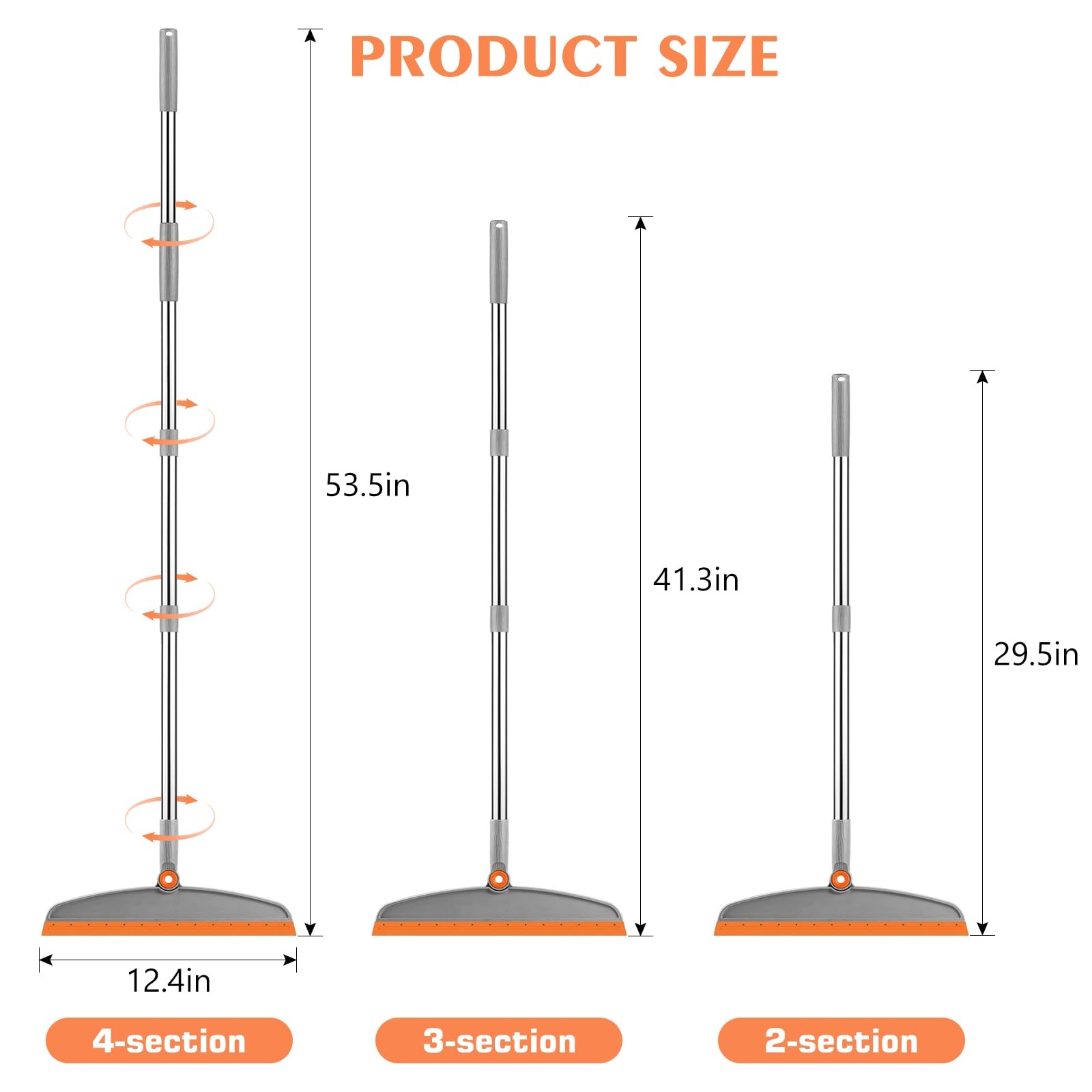 Multifunction Magic Broom 54 Inch Adjustable Long Handle Silicone Floor Squeegee