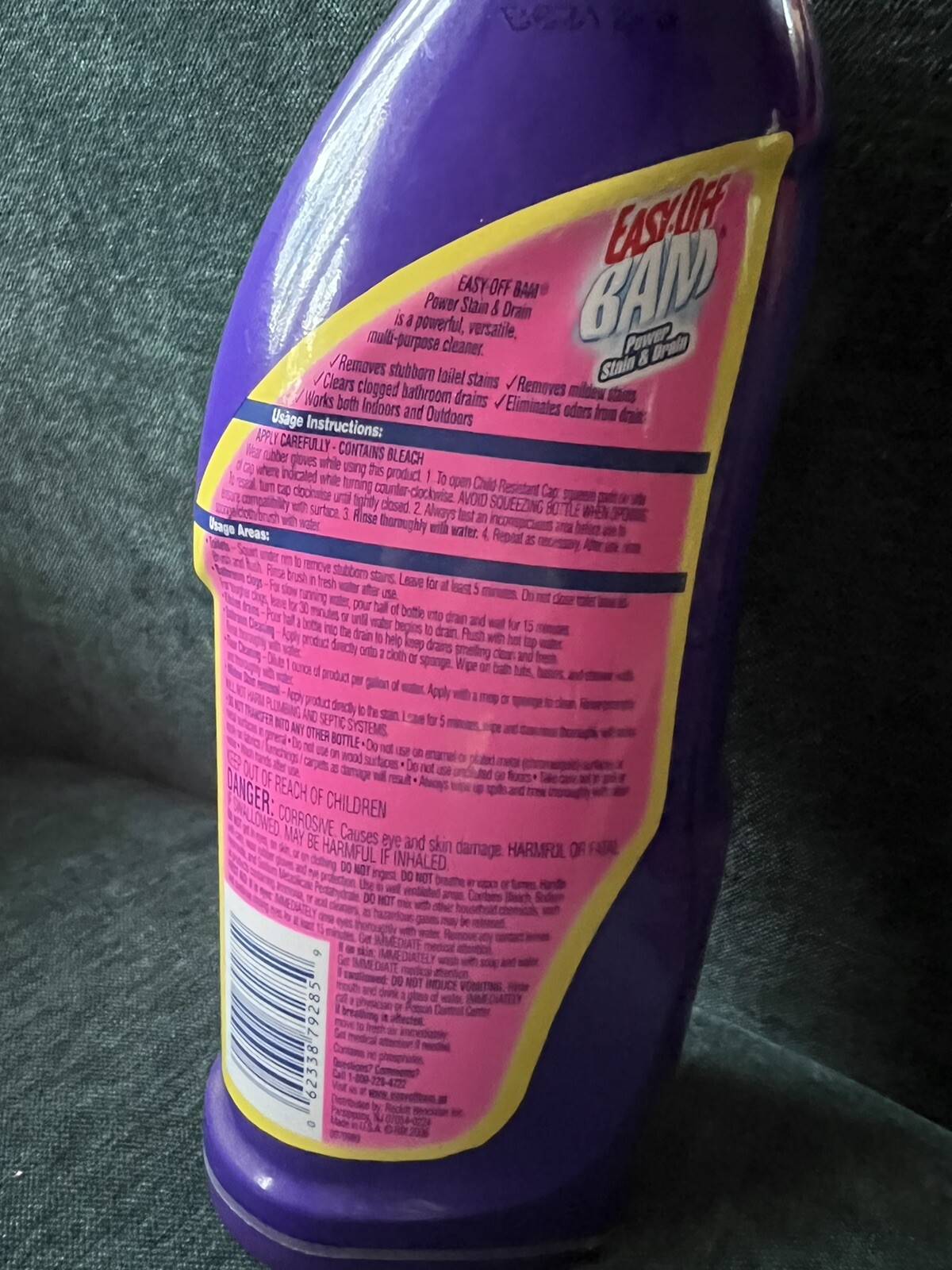 Easy-Off BAM Power STAIN DRAIN Cleaner Grime & Lime Remover 24 oz Discontinued