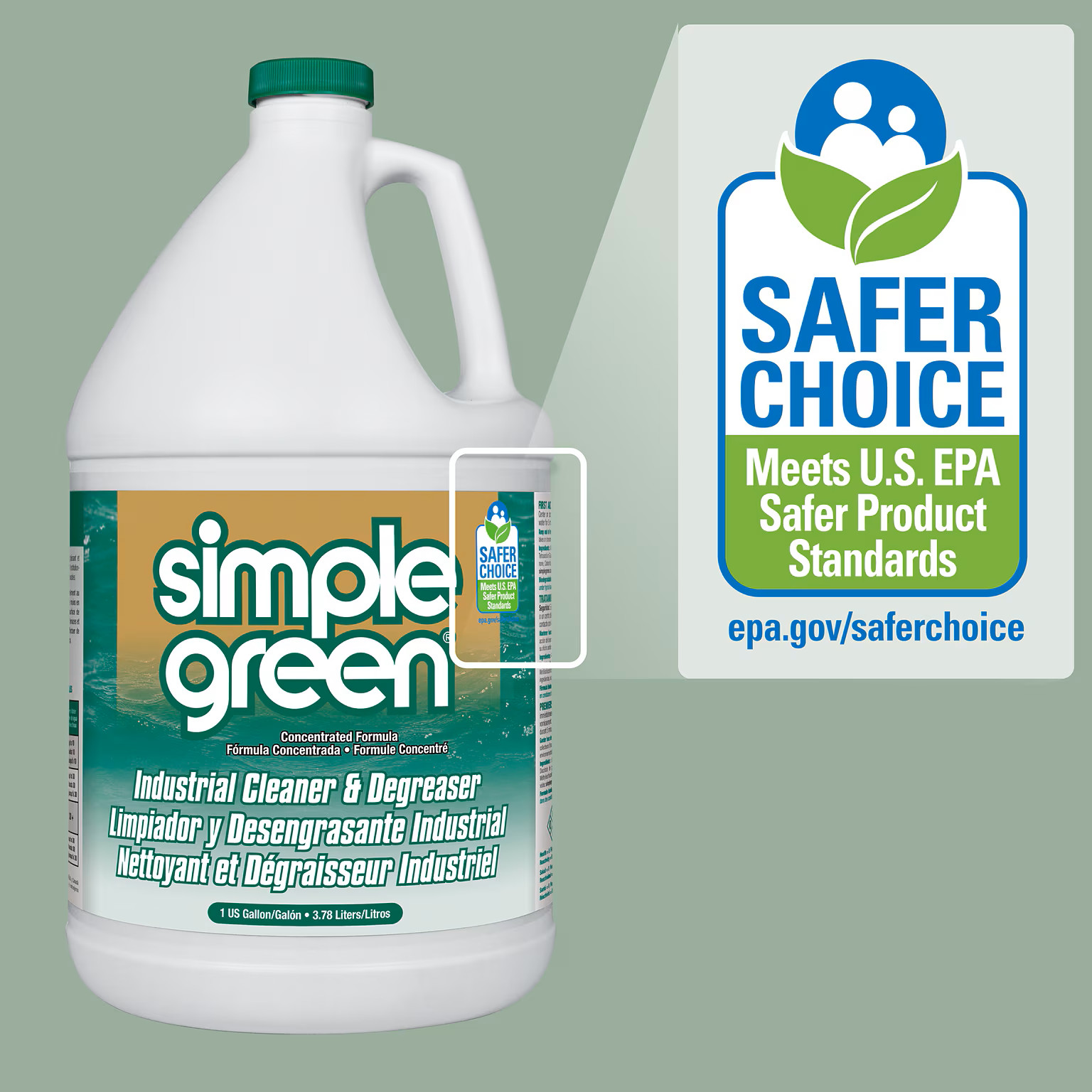 Simple Green Industrial Cleaner Degreaser 1 Gal Jug Heavy Duty Multi-Surface