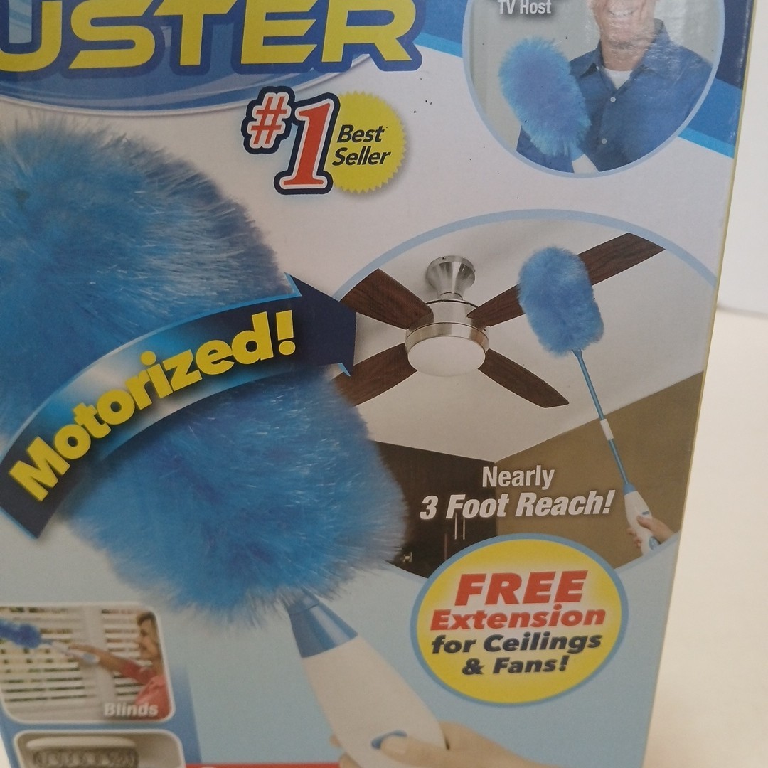 Hurricane Spin Duster Motorized Dust Wand w/3ft Extension For Ceiling Fans NIB