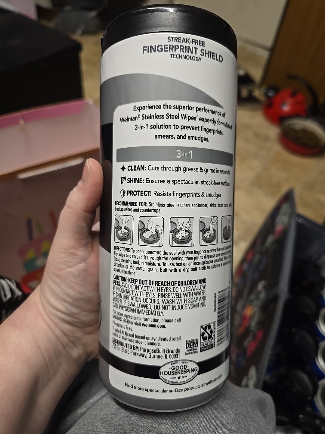Weiman Atainless Steel Wipes 3-in-1 Clean Shine Protect 30-7×8″ Wipes New