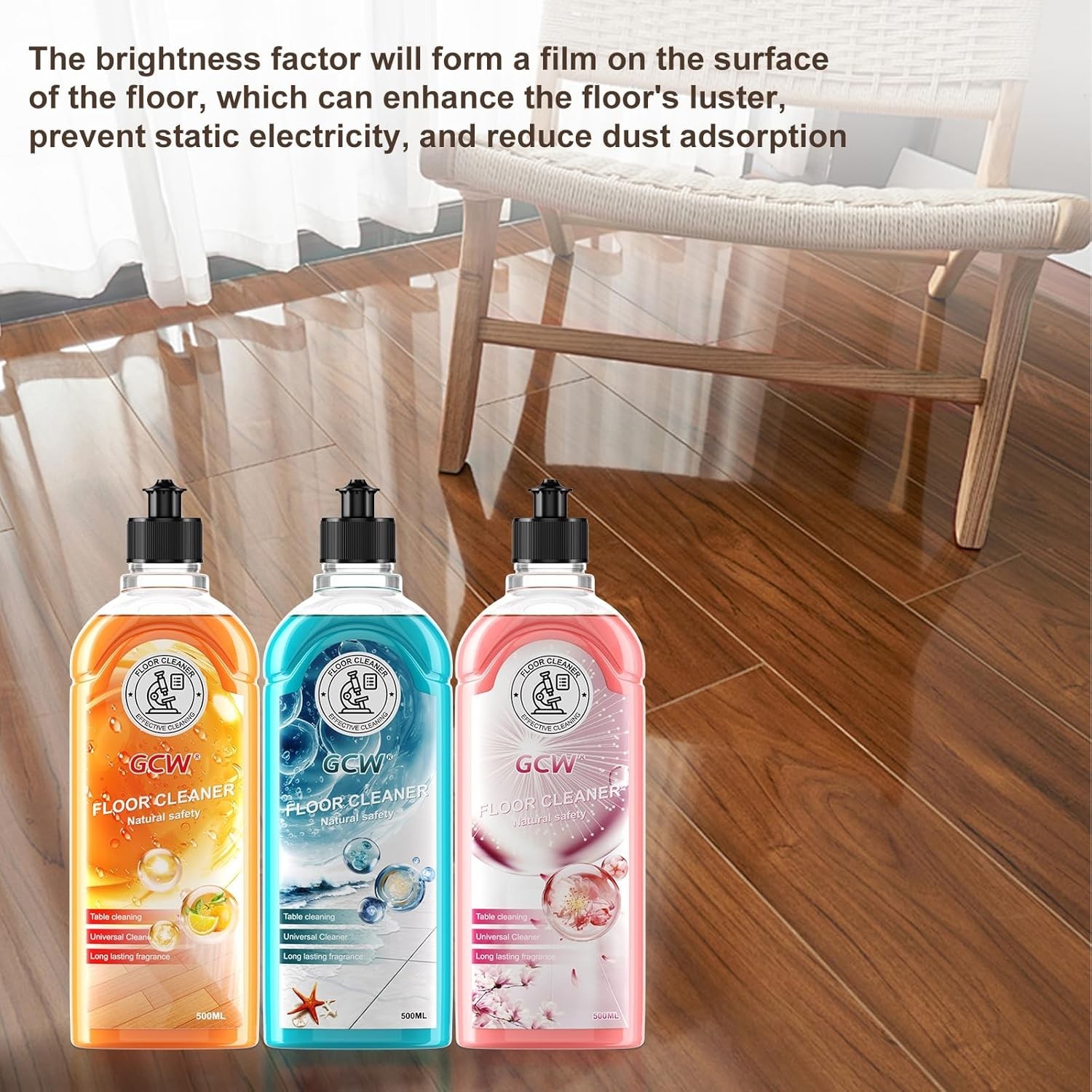 Pack of 2 GCW 500ml All Purpose Liquid Floor Cleaner Floor Bathroom Sakura Scent
