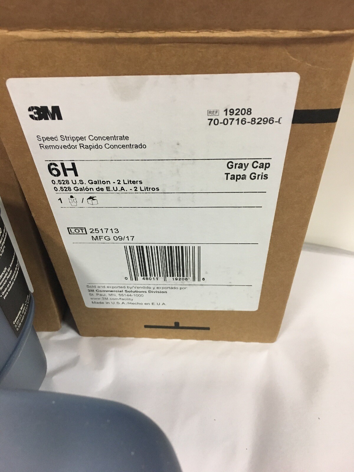 3M 6H Floor Speed Stripper Concentrate Size 2L,Blue Lot Of 2 Bottles Gray Cap