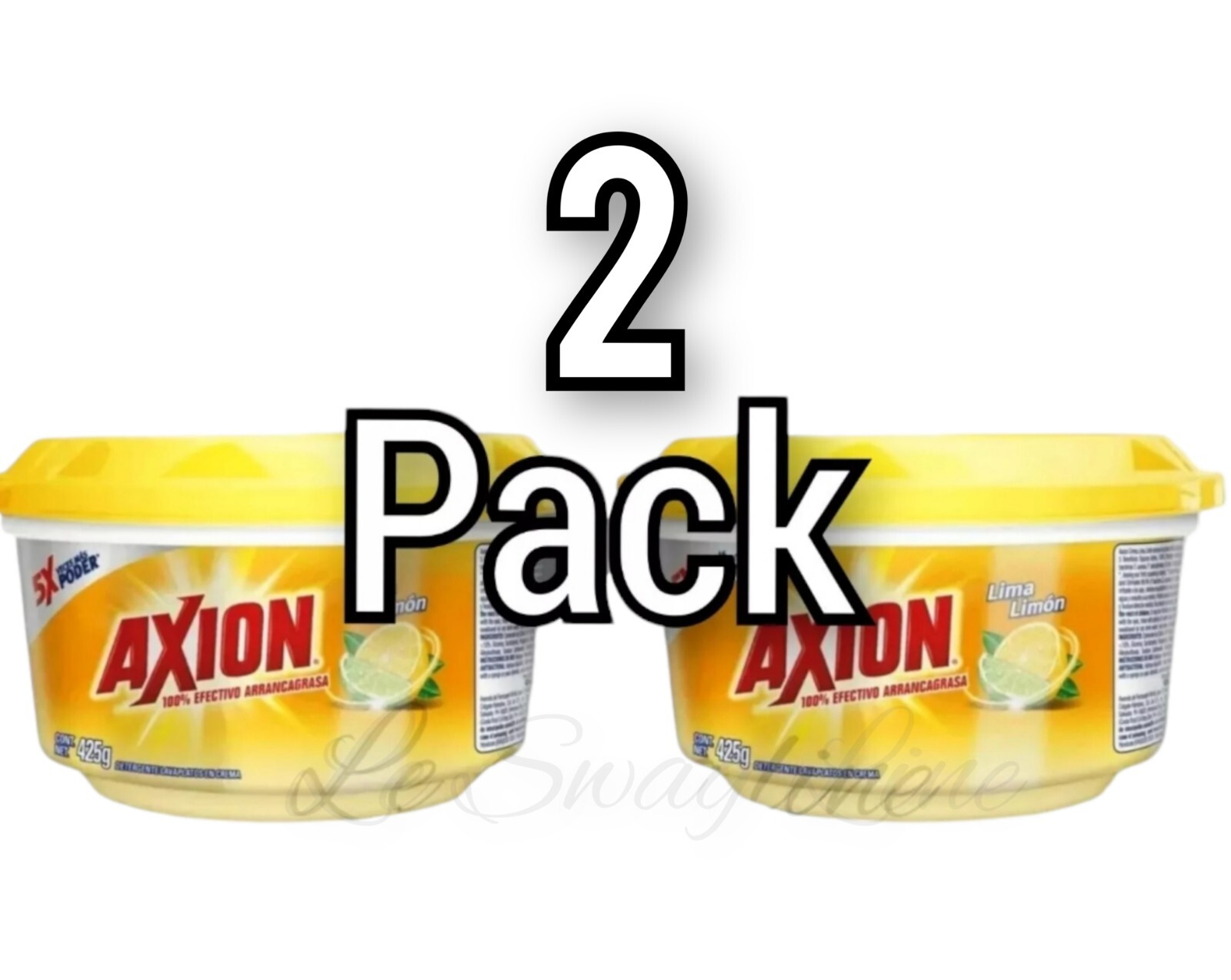 2 pck AXION GREASE-STRIPPER Lime Lemon Dish Washing Paste Detergent 425 g