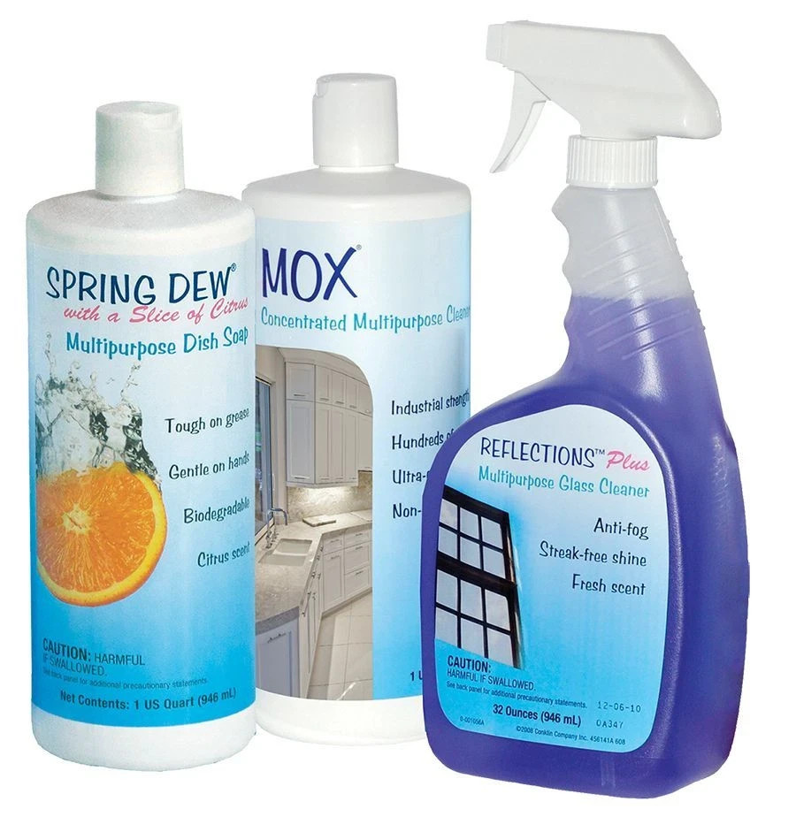 Conklin Classic Cleaner Pack: All Purpose cleaner, Dish Soap, and Glass Cleaner
