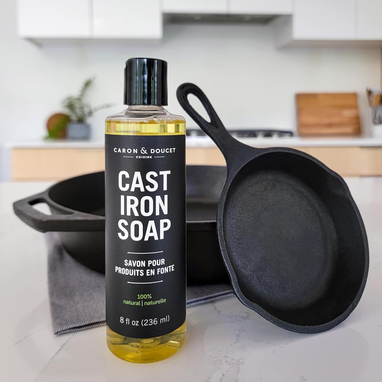 Traditional Cast Iron Cleaning Soap | 100% Natural & Gentle – 8 oz Liquid Care