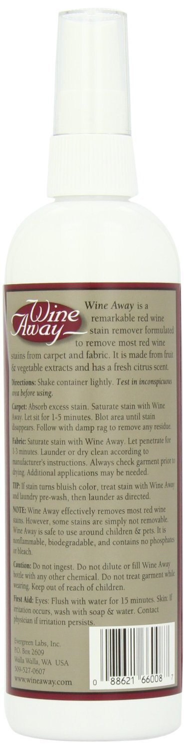 Wine Away Red Wine Stain Remover 12oz Bottles Pack of 3 Gentle Effective Safe