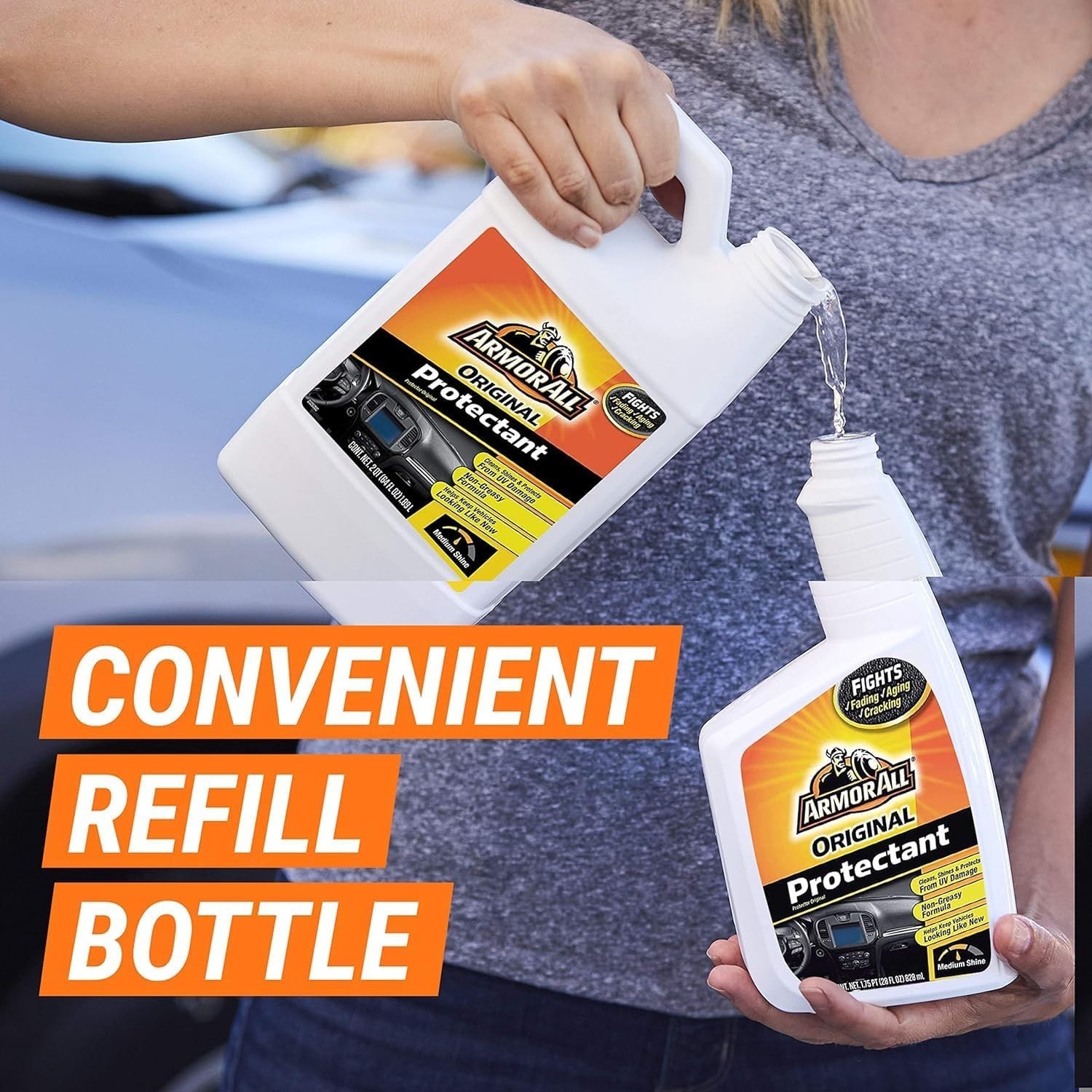 Armor All Car Protectant Refill, Car Interior Cleaner With UV Protection, 1 Gal