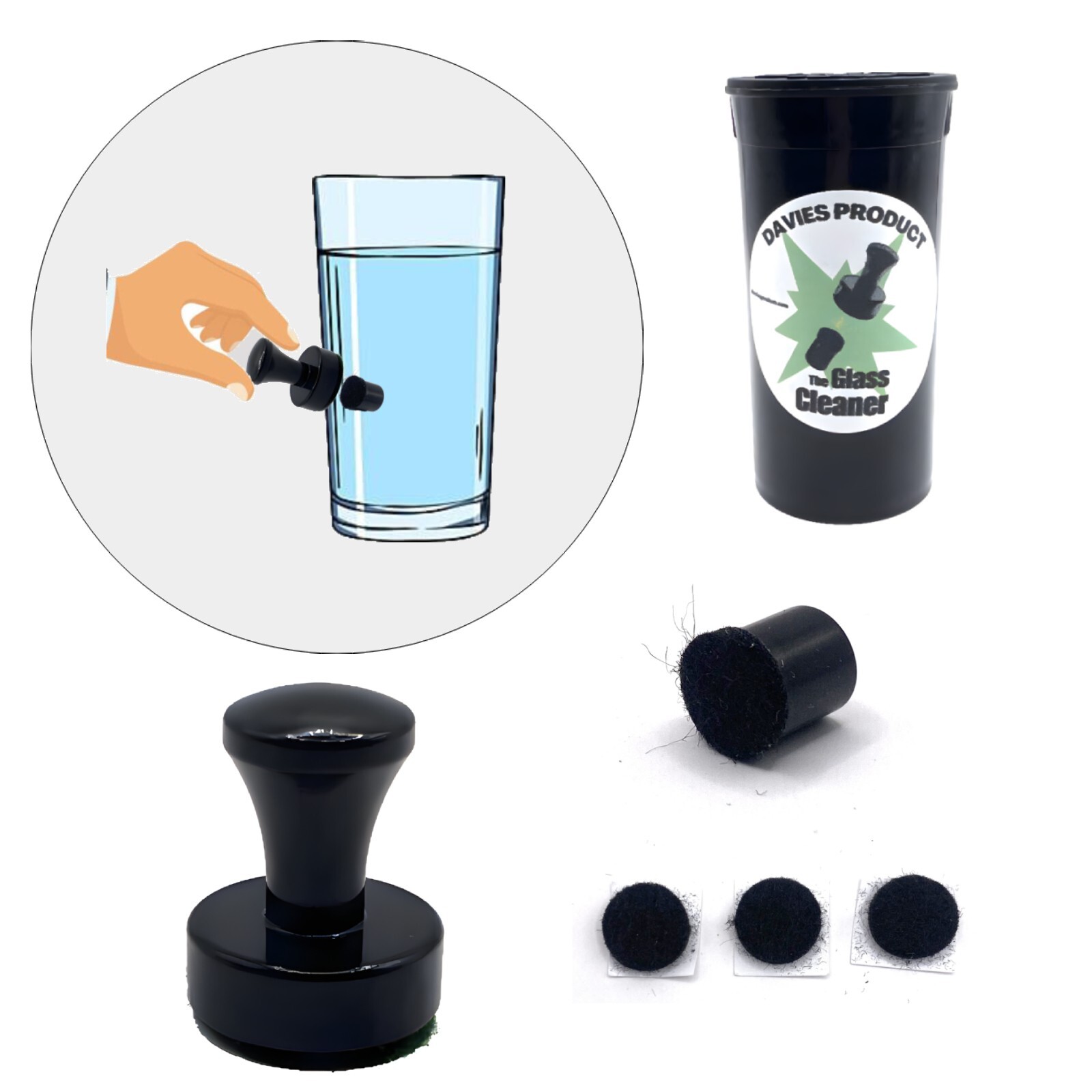 The Glass Cleaner: Magnetic Bong Cleaner Kit w/ Reusable Magnet Scrubber Pads