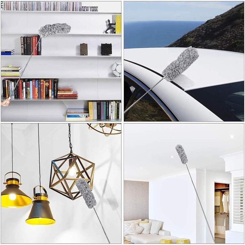 Extendable Microfiber Duster Bendable Head Telescopic Cleaning Tool Dust Remover