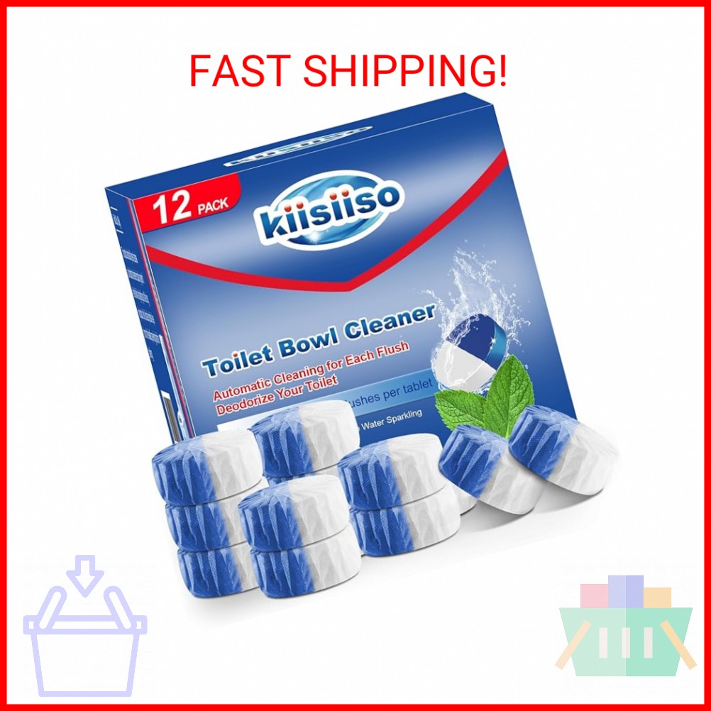 KIISIISO Toilet Bowl Cleaner Tablets, 12 PACK Commercial Household Bathroom Clea