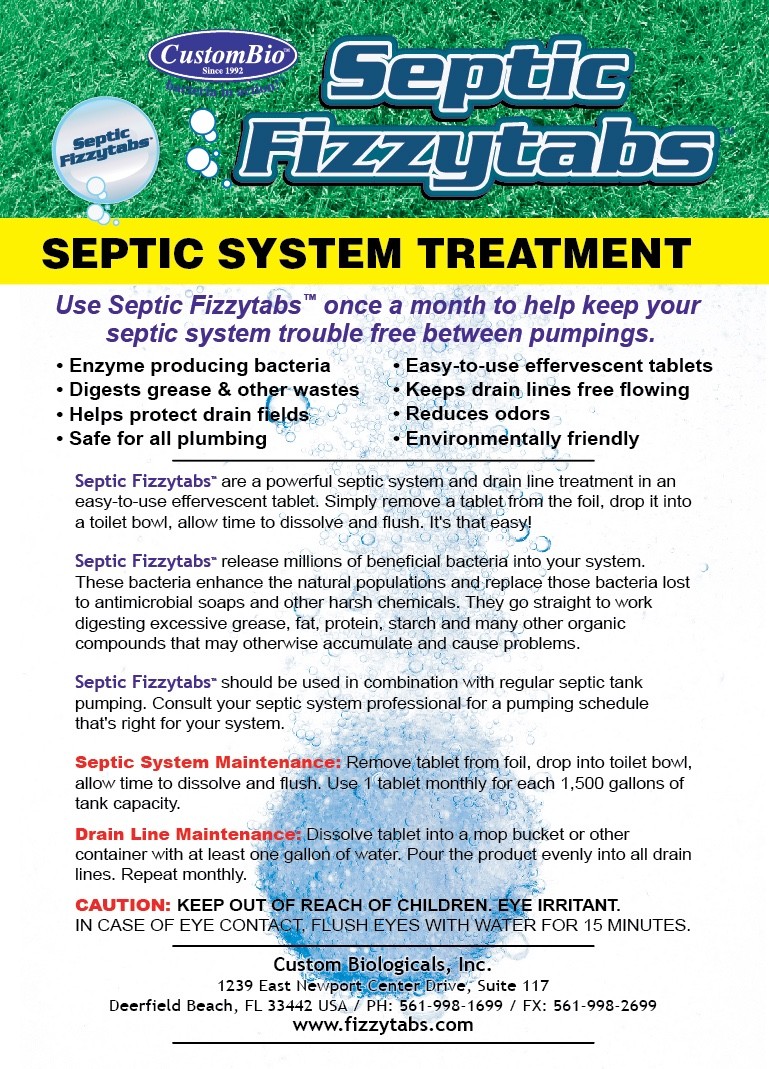 Septic Fizzytabs Septic Treatment 1 YEAR SUPPLY – 12 tablets -ORIGINAL FORMULA