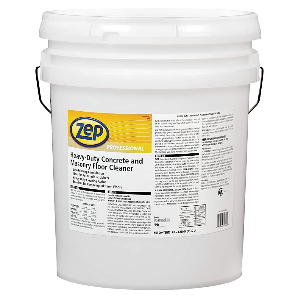 Zep Driveway, Masonry and Concrete Cleaner and Degreaser Concentrate – 5 Gallon