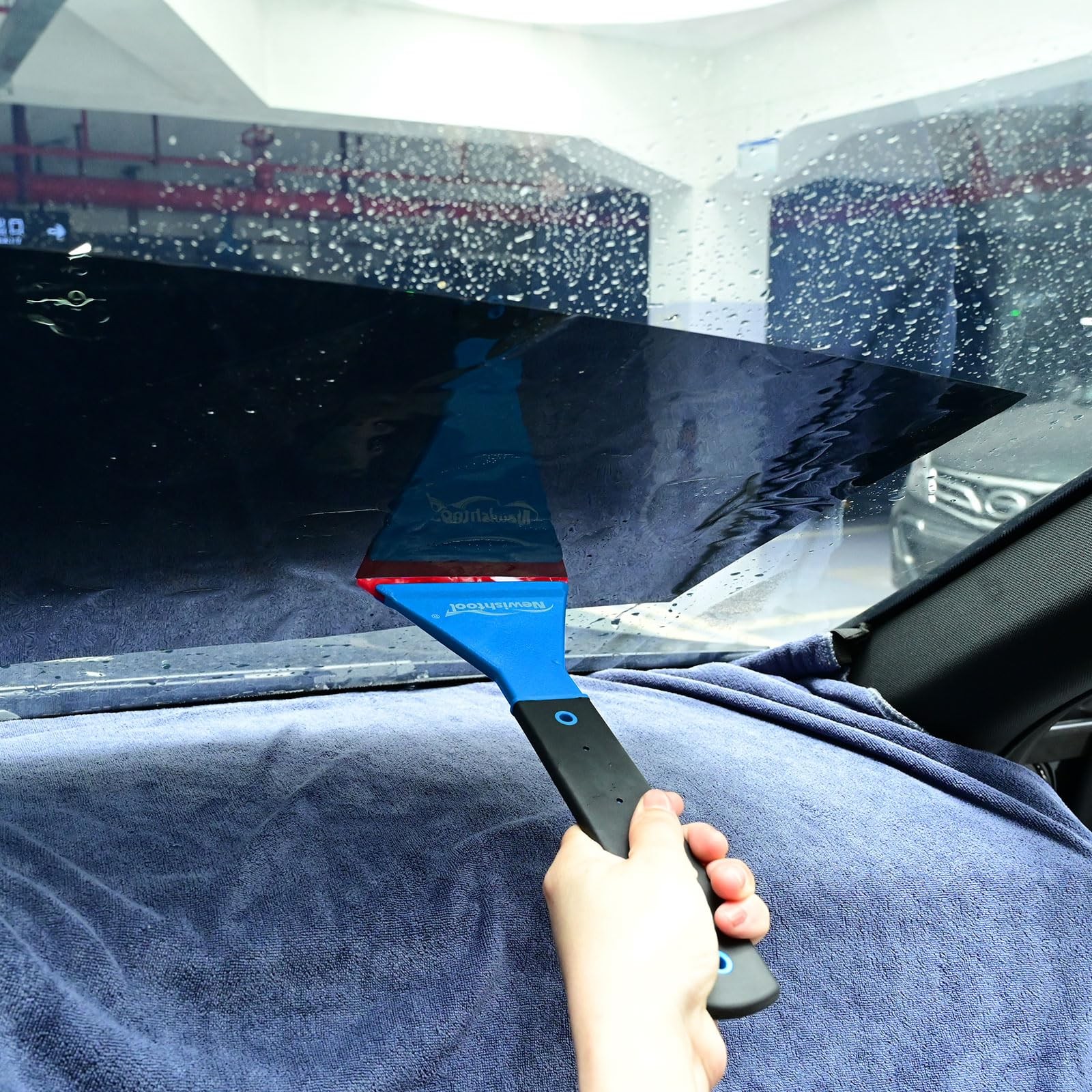 Window Tint Squeegee with Handle, 3 PCS Different Durometer Blades Long Handl…
