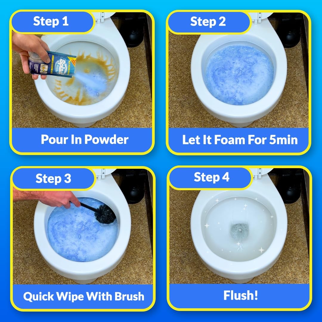 Self-Activating Toilet Bowl Cleaner – Powerful Foam Cleaning Powder