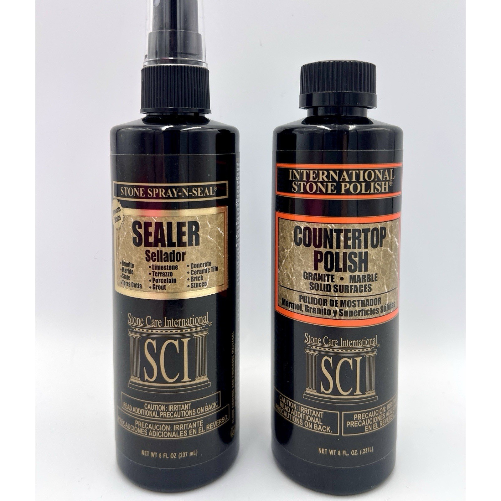Set of 2 SCI Stone POLISH & SEALER Granite Marble Countertop