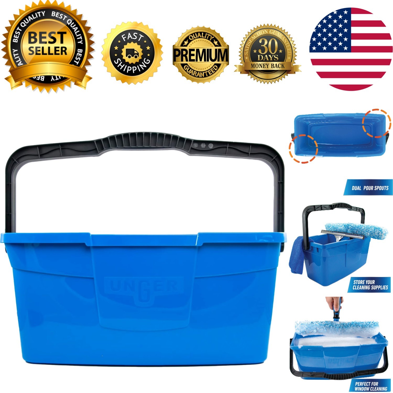 Lightweight Professional Mop Bucket – 3 Gallon Capacity with Pouring Convenience