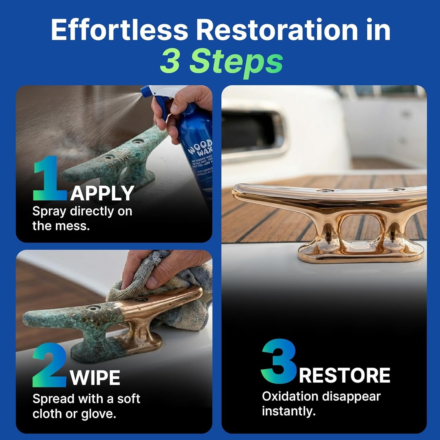 Versatile Multi-Surface Boat Spray – 16oz Non-Skid Deck Protector & Metal Shine
