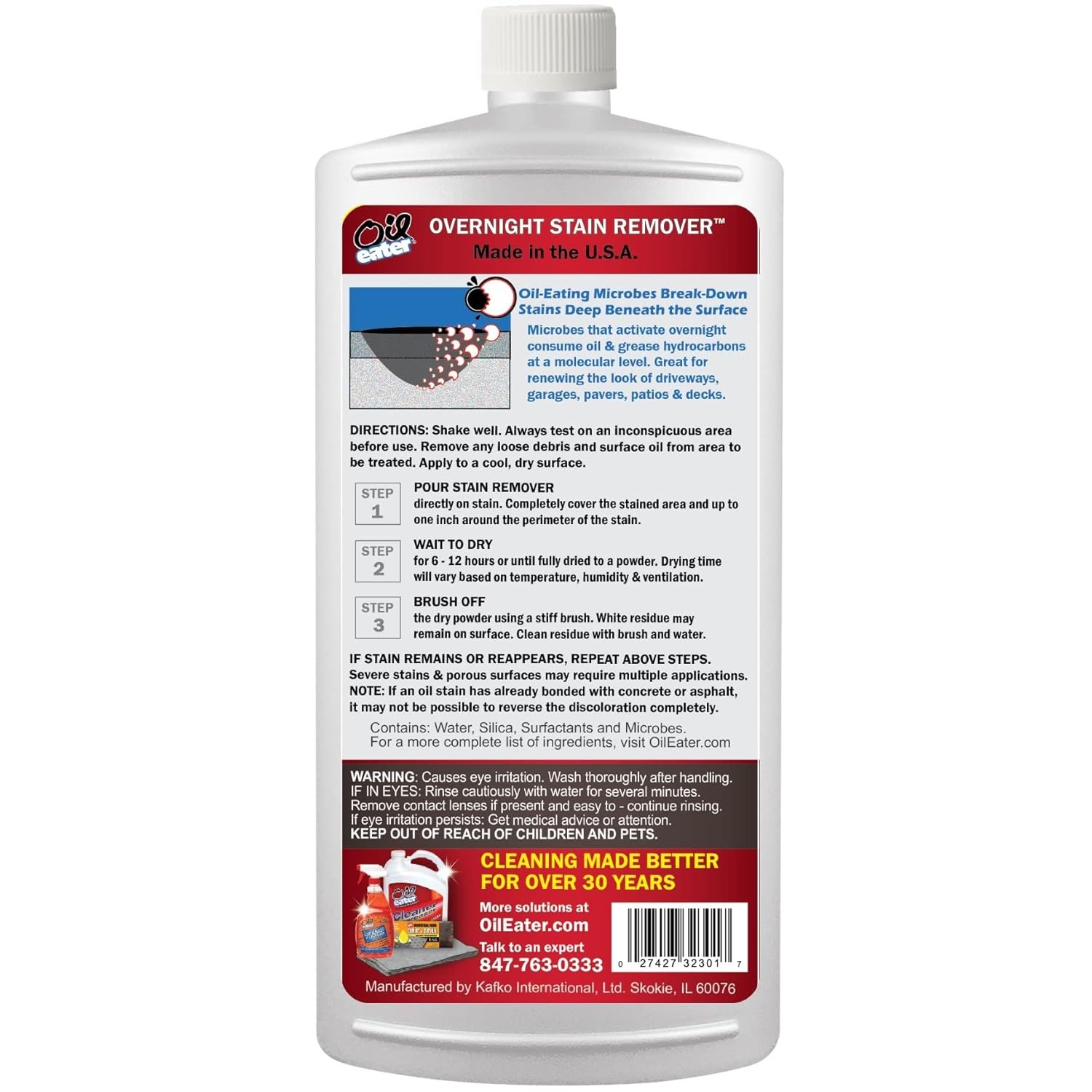 Oil Stain Remover for Concrete Driveway Pavers Overnight Stain Remover