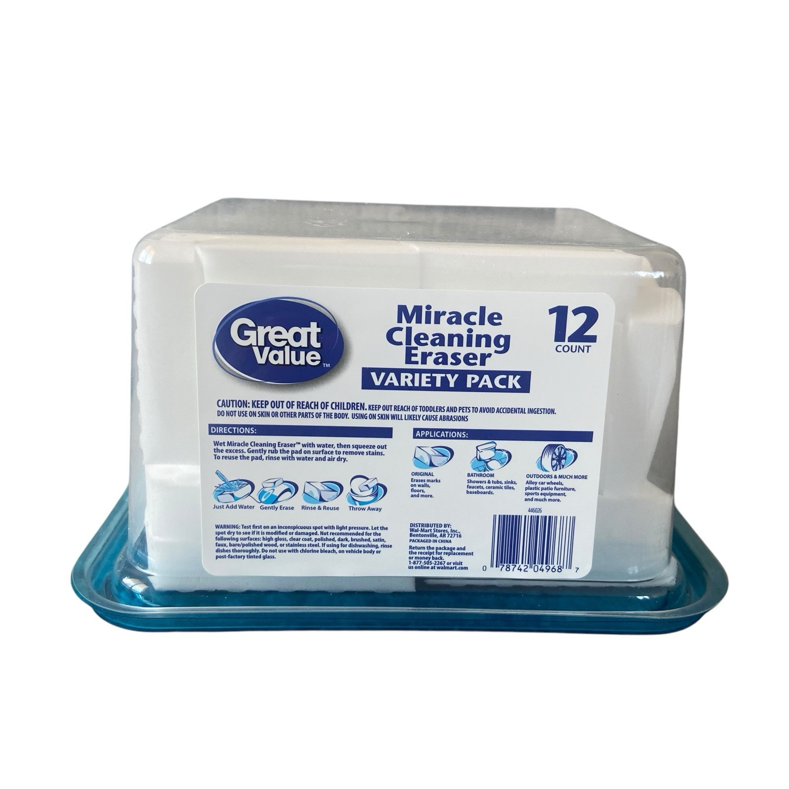 Great Value Miracle Cleaning Eraser Foam Sponge Variety Pack 12 Count
