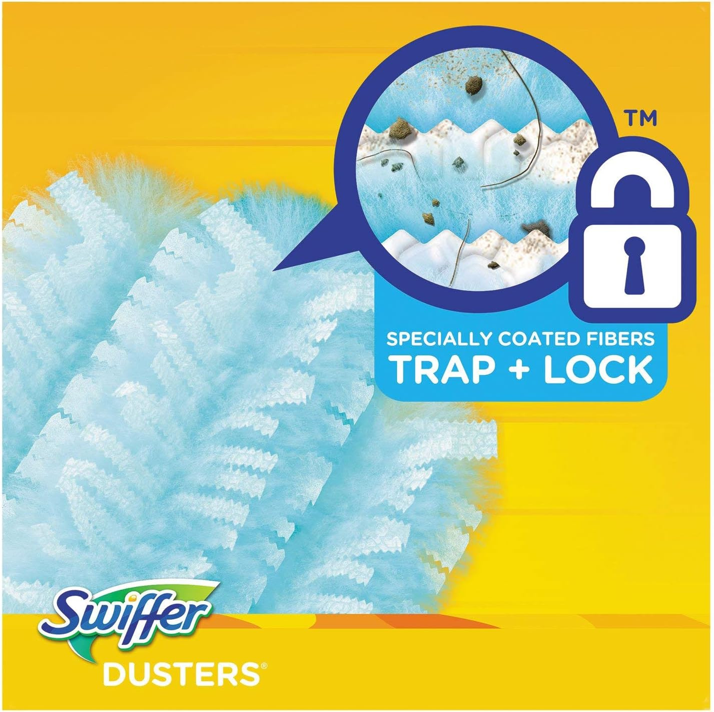 Swiffer 21459CT Refill Dusters, Dust Lock Fiber, Light Blue, Unscented, 10/Box,