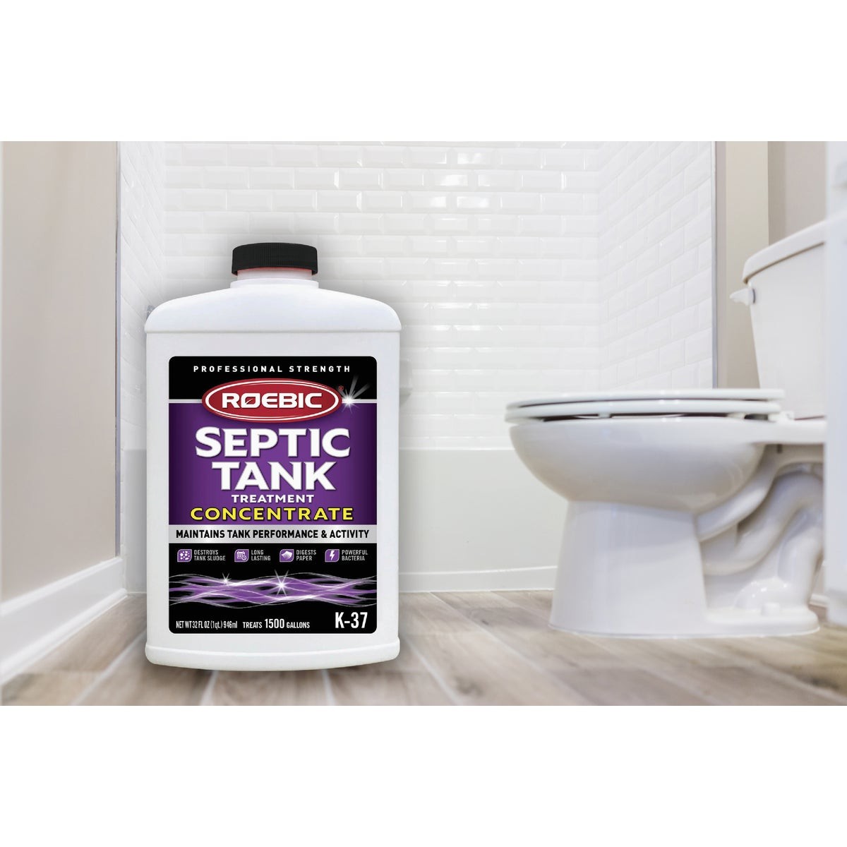 Roebic K-37 1 Qt. Concentrate Septic Tank Treatment K37-Q-C1500-4 Roebic