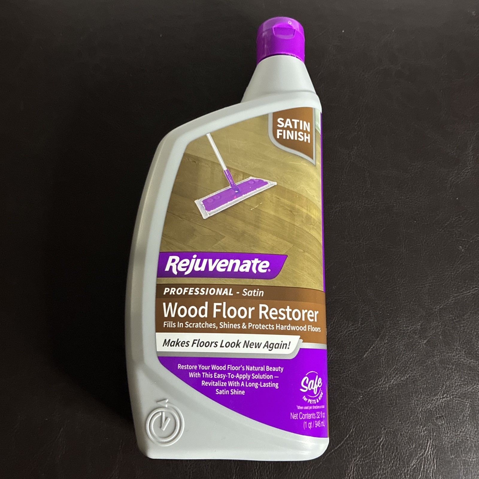 Rejuvenate Professional Wood Floor Restorer 32oz Satin Finish Polishing Formula