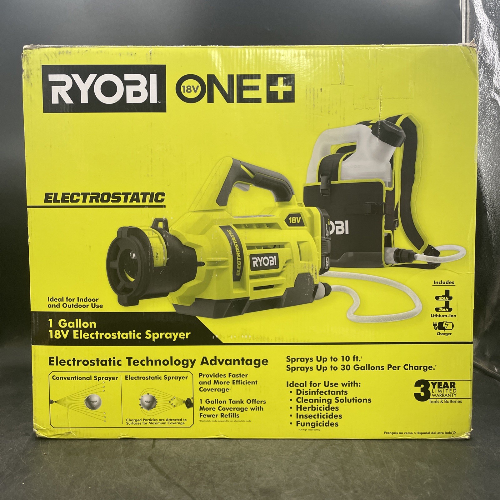 RYOBI P2870 1 Gal. 18v Electrostatic Sprayer Kit (OPEN BOX)