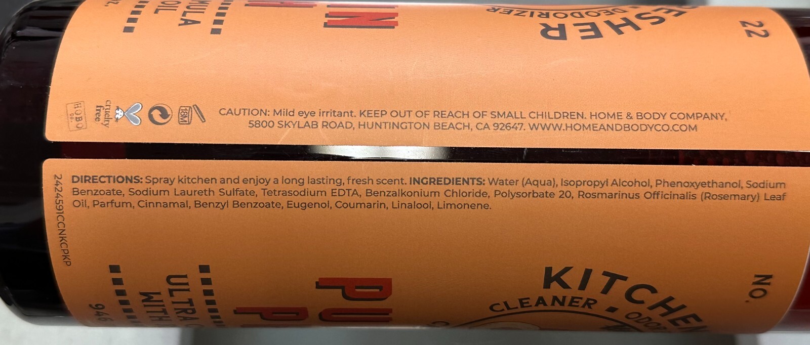KITCHEN REFRESHER Ultra Cleaner Odor Eliminator Deodorizer PUMPKIN PEACH 946ml