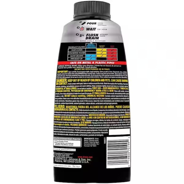 Drano 17 fl. oz. Dual-Force Foamer Clog Remover, Commercial Line Drain Cleaner