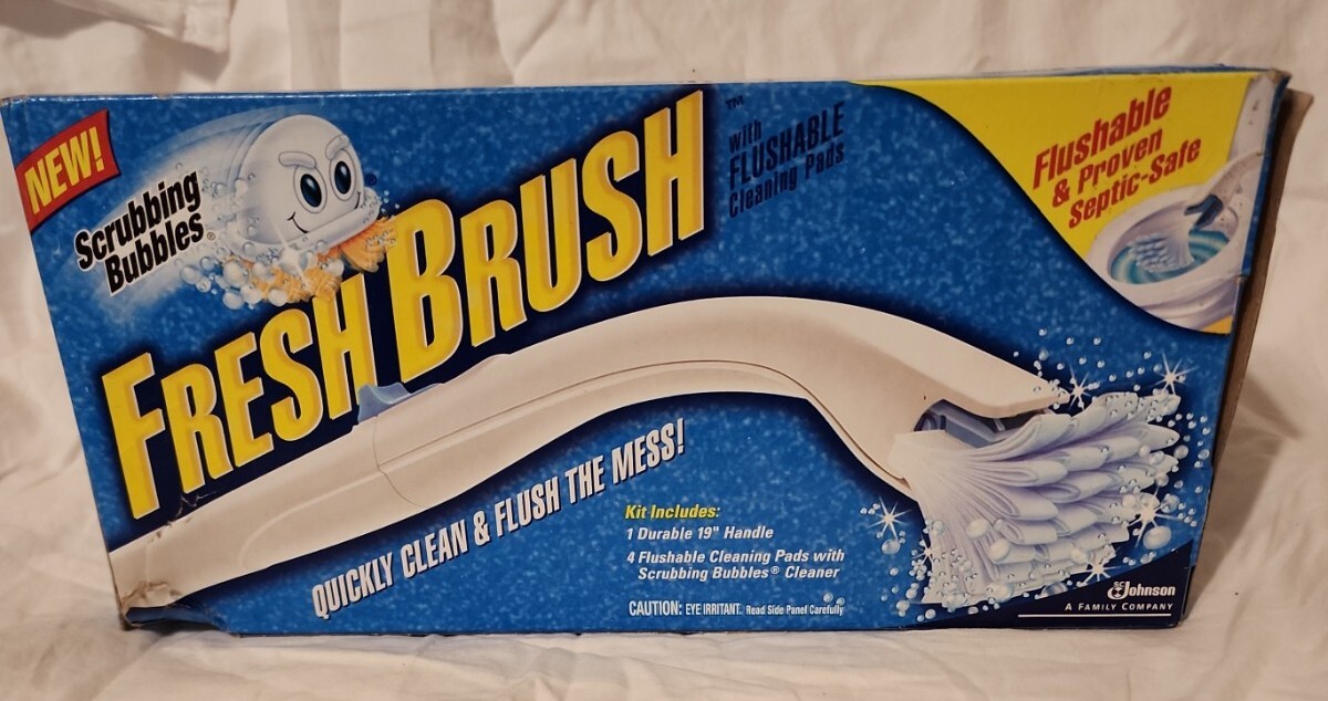 Scrubbing Bubbles Fresh Brush Starter Kit Toilet Cleaning System Flushable Pads