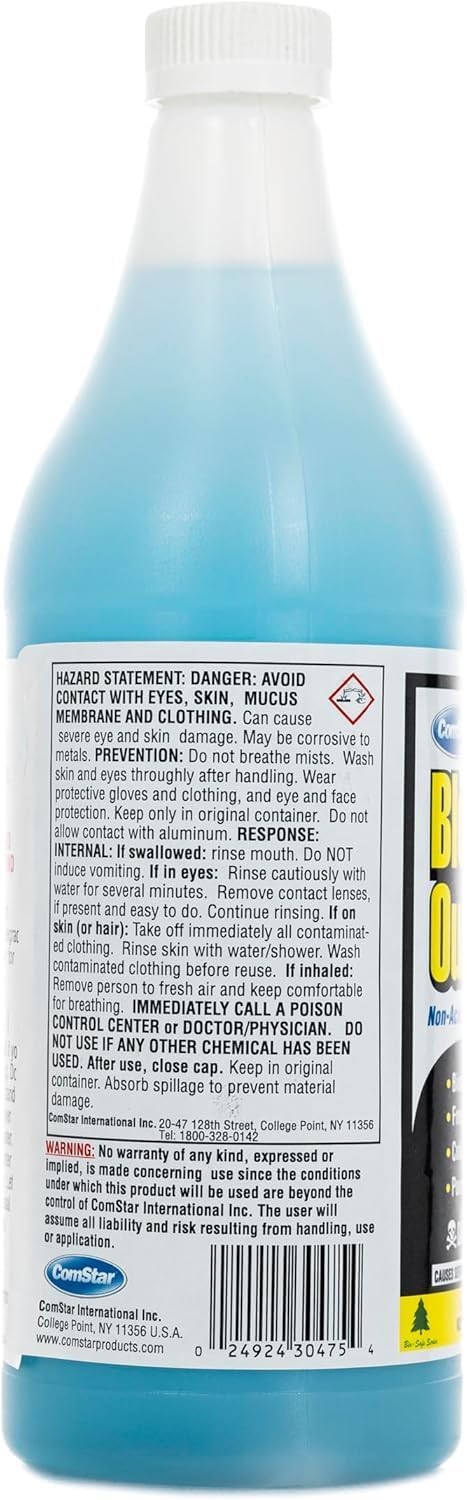 ComStar Blow Out 1 Qt Non-Acid Liquid Drain Cleaner for Clogged Drains, 12 pack