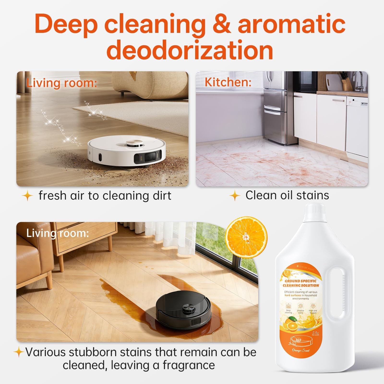 2.5L Floor Cleaning Solution Deep Cleans for Multiple Hard Floors