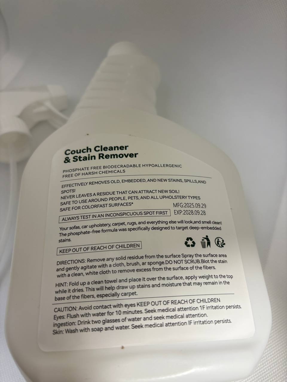 Couch Cleaner & Stain Remover Upholstery Carpet Fabric Spray