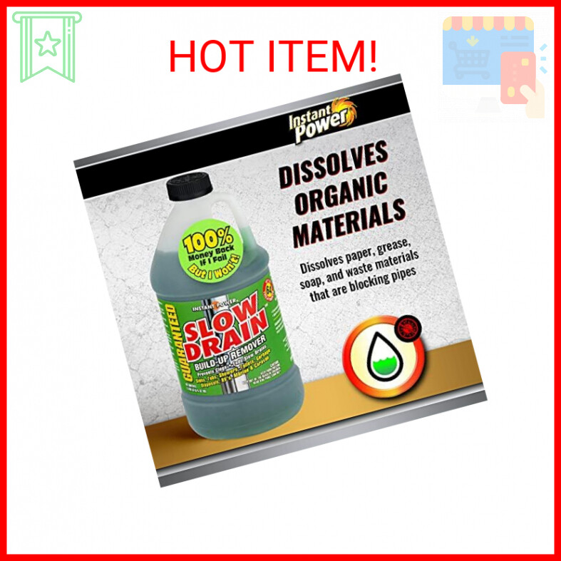 Instant Power Slow Drain Build Up Remover – Prevents Clogs, Ends Slow Drains for