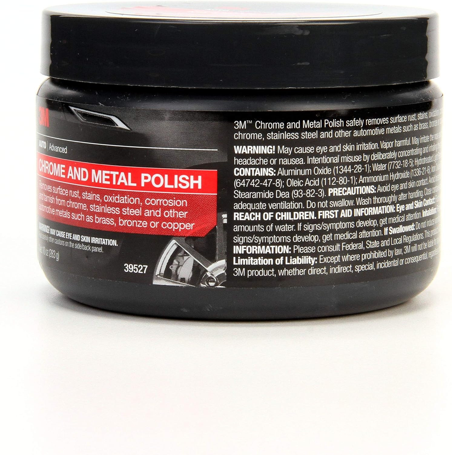 3M Chrome and Metal Polish, 39527, 10 Oz, Used on Wheels, Trim and Bumpers, for