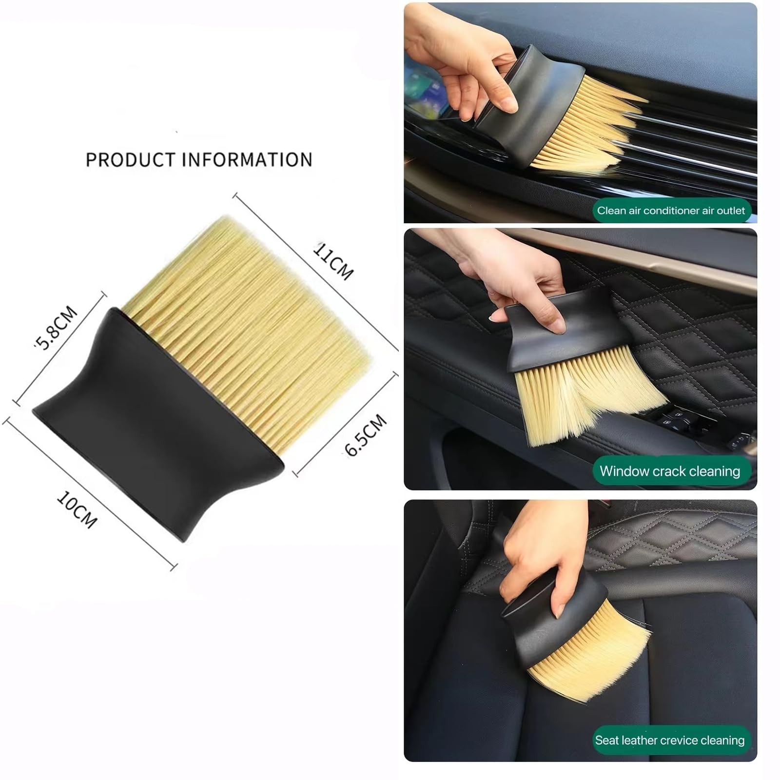 LVSENLIN 10pcs Auto Car Detailing Brush Set,Car Interior Cleaning Kit,Includi…