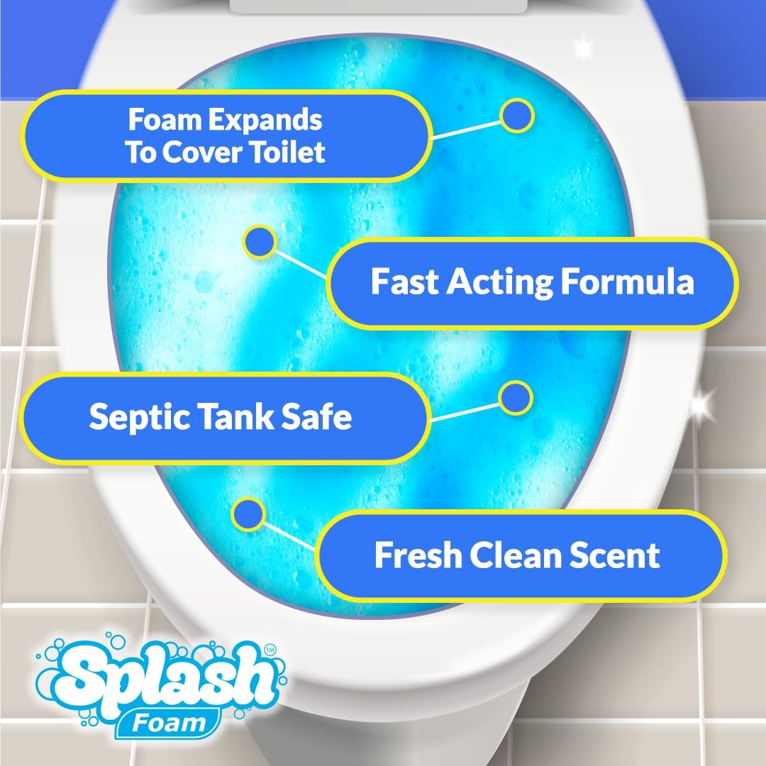 Splash Foam Toilet Cleaner – Self Activating Cleaning Powder for Toilet Bowl …