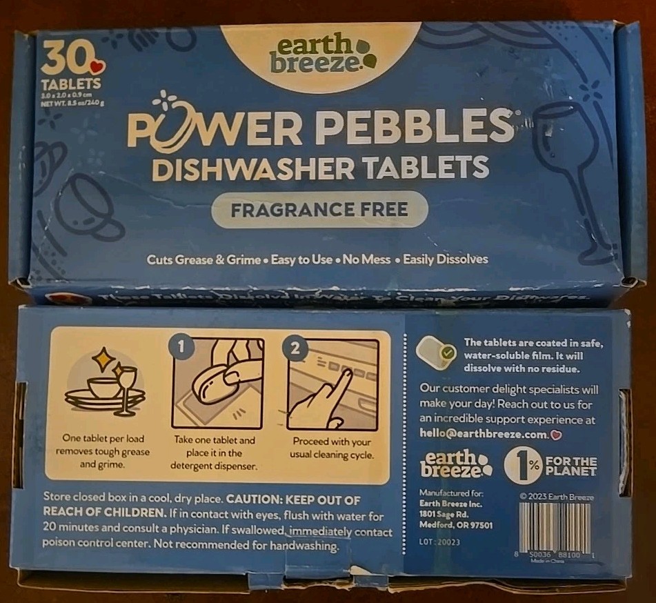 2 Packages POWER PEBBLES DISHWASHER 60 Total Tablets NOS